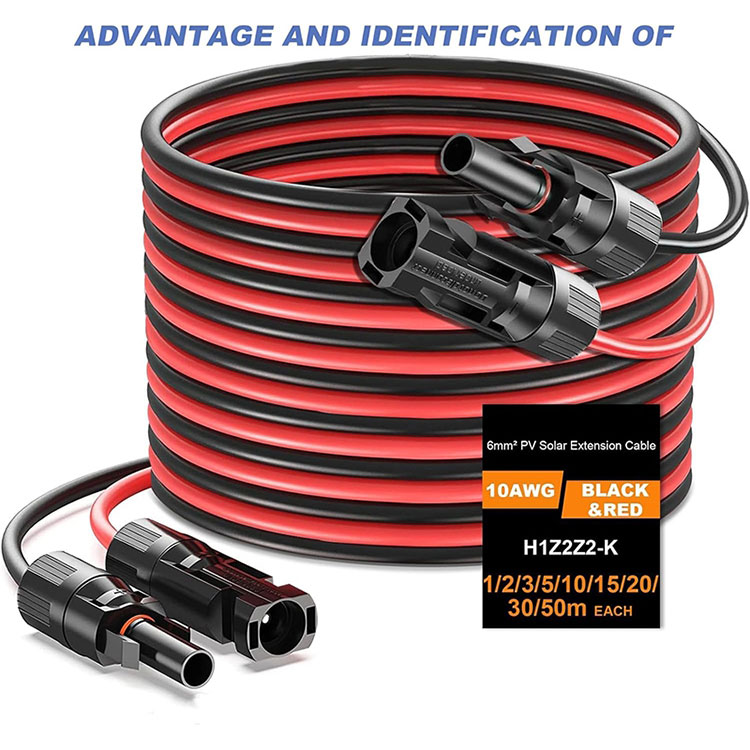 Suora hautaus 10AWG aurinkoenergian jatkokaapeli 50Ft